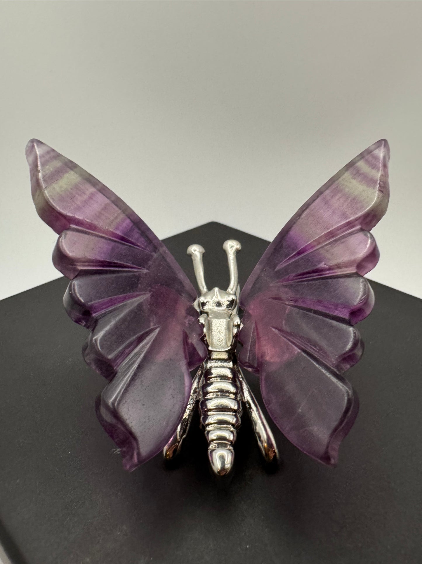 Paarse Fluoriet Vlinder – Symbool van Transformatie en Innerlijke Rust