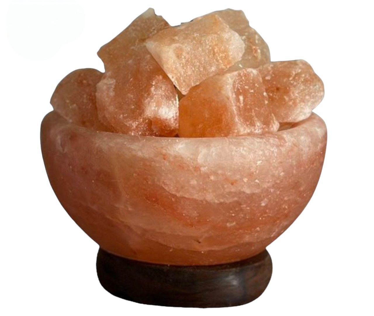 Himalaya Zoutlamp – Firebowl Model op Houten Basis