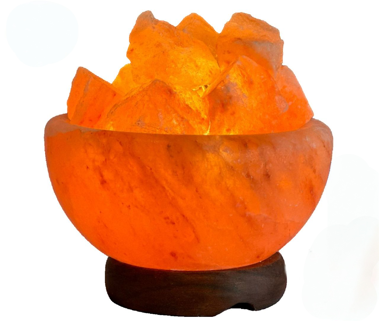 Himalaya Zoutlamp – Firebowl Model op Houten Basis